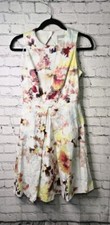 Anthropologie Hunter Bell Women's Kukka Tea Dress Size 2 White Floral A Line