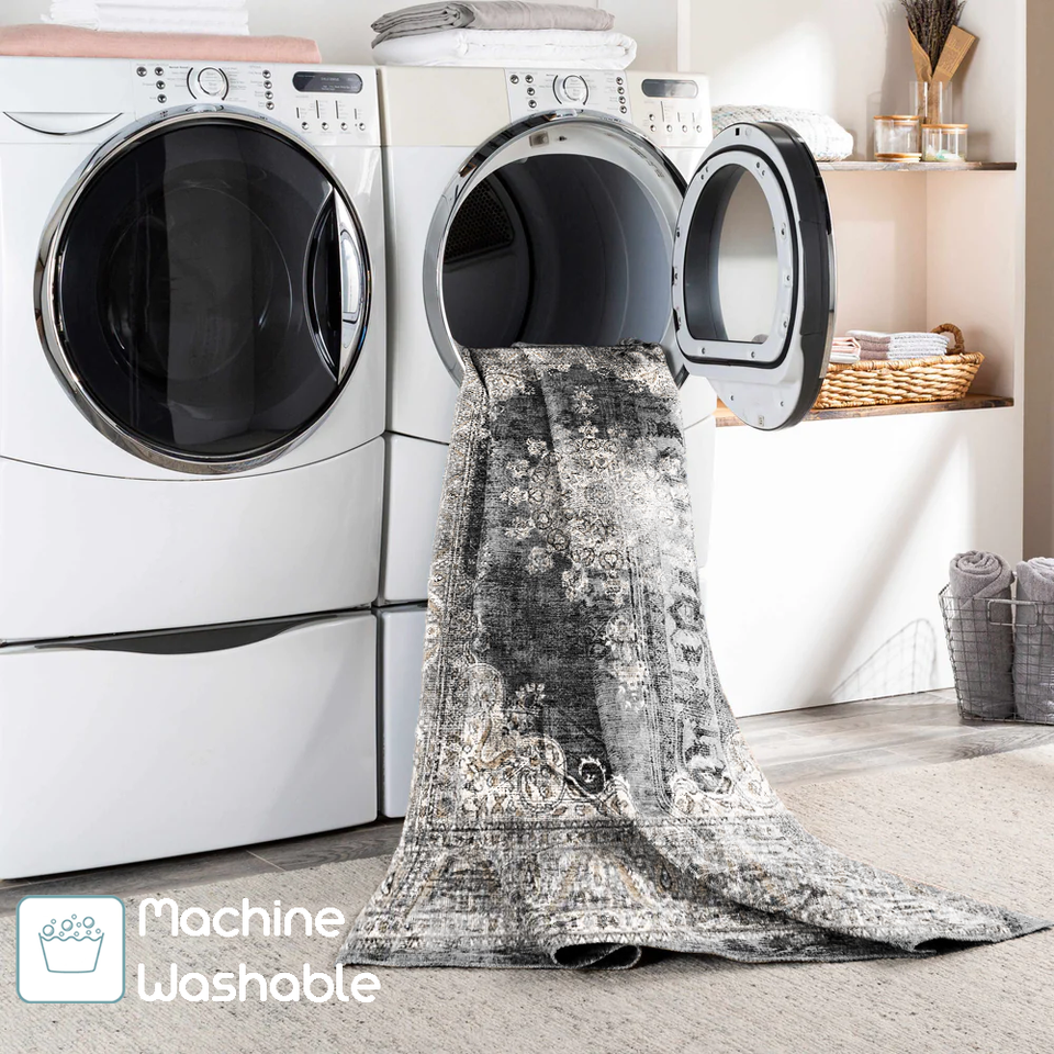 Ray Rug RAY SILVER Area Rug - Entryway Washable Rugs - Hallways, Bedrooms and ...