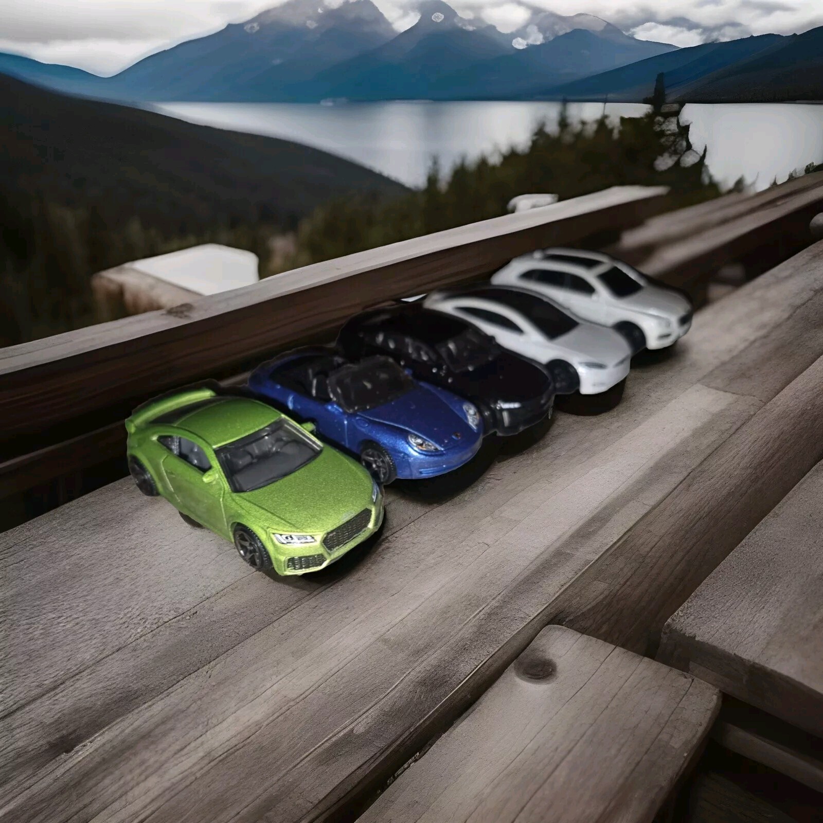 Matchbox Loose Lot Of 5 Luxury Cars Fearuring Audi Caddilac Porsche Bentley Tesl