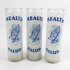 Lot of 3 Indio Products Health White Prayer Candles
