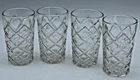 Vintage Hazel Atlas Diamond Thumbprint Depression Glass Juice Glasses Set of 4