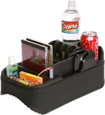 Universal Floor Console Car Cup Holder Storage Organizer Clutter Catcher Black