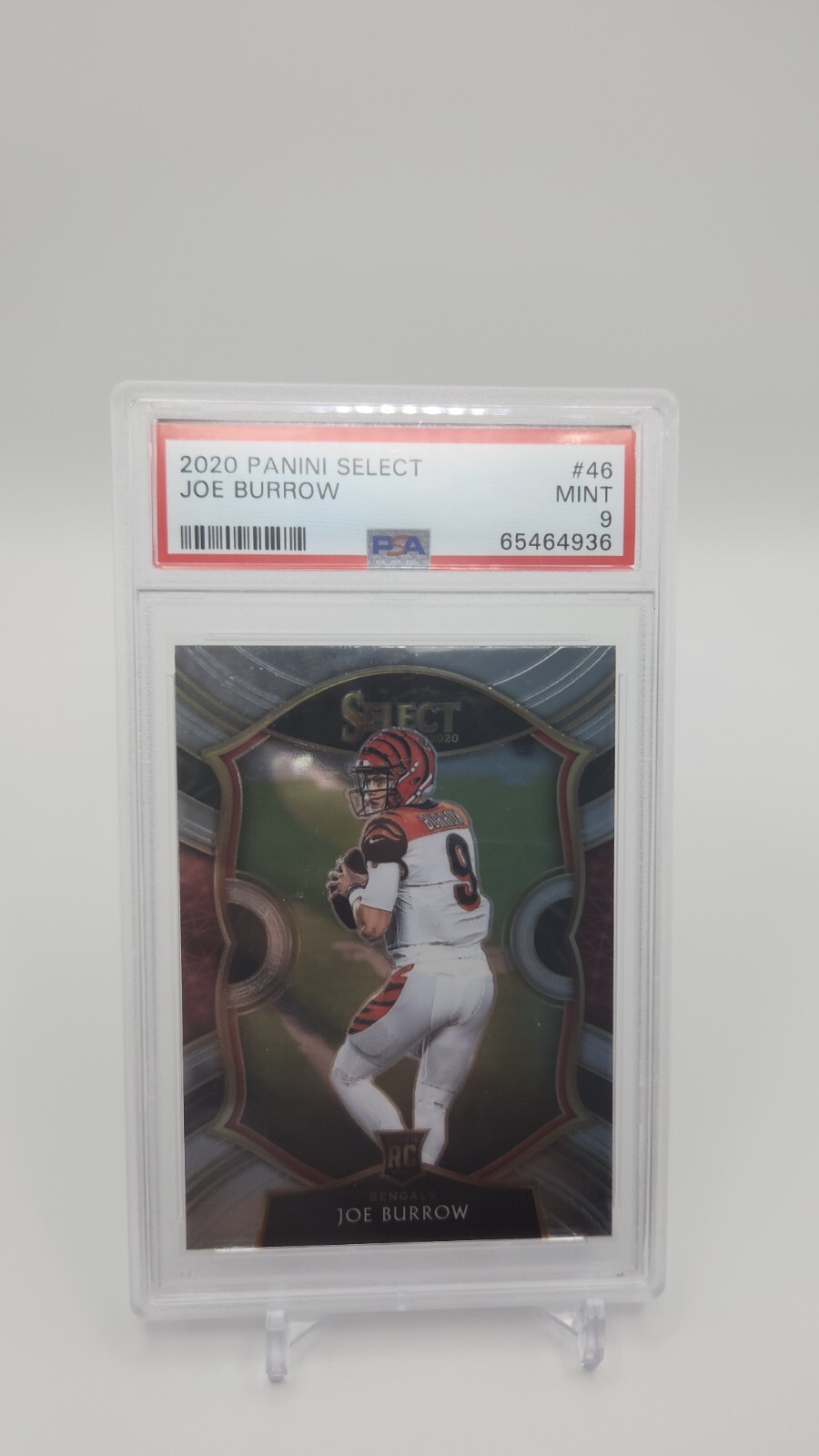 2020 Panini Select - Concourse Joe Burrow #46 White Prizm Die-Cut (RC) PSA 9