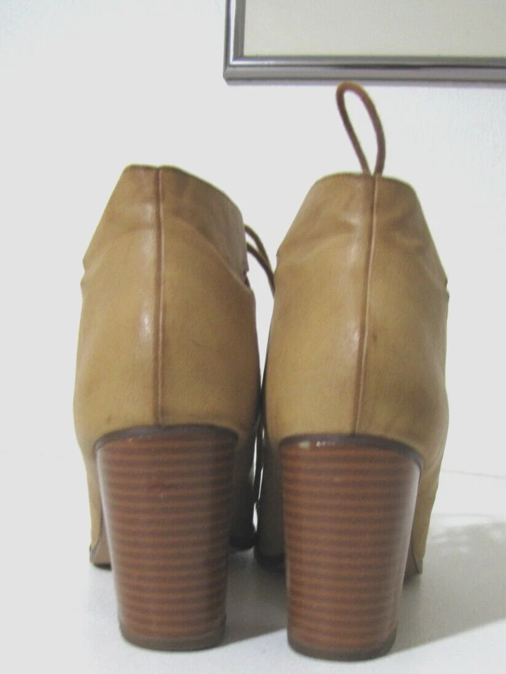 My Delicious Zapatos Sandalia Cuero Sintético Tostado Tobillo Apilado Tacón Mujer 8.5 Foto 4 de 4