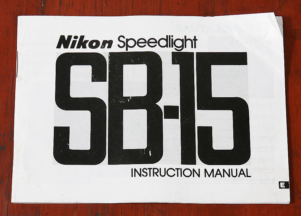 その他 24 NIKON SPEEDLIGHT SB-15 INSTRUCTION BOOK/126181 | eBay