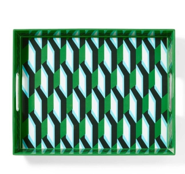 New Diane von Furstenberg DVF Arrow Geo Print Melamine Serving Tray Handles - Image 3 of 3