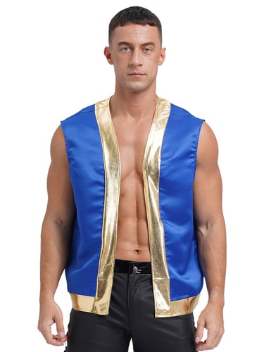 Mens Cardigan Festival Vest Christmas Top Cosplay Waistcoat Carnival Holiday - Picture 10 of 53