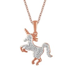 Unicorn Pendant Chain Necklace For Women, Gold Plated Necklace Over Brass