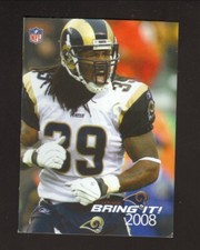St Louis Rams--Stephen Jackson--2008 Pocket Schedule--Bud Light