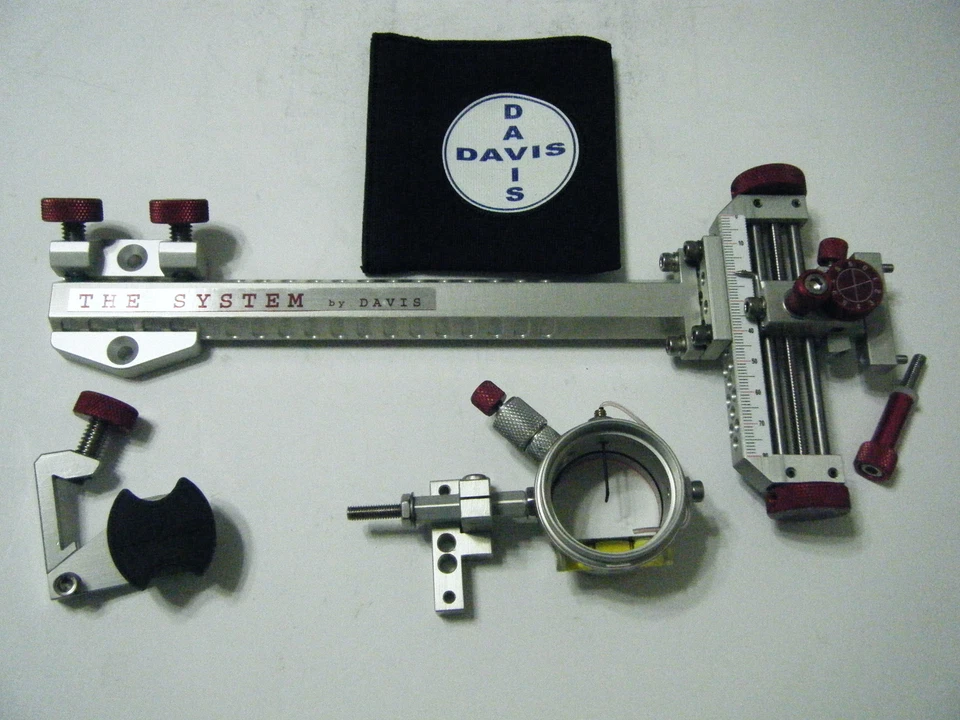MIRILLA DAVIS TARGET 4" - Montaje de doble perilla -Perillas plateadas/rojas-alcance .010 rojo. Foto 2 de 3
