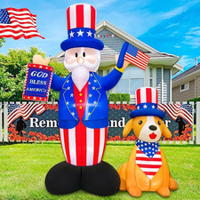 7FT Patriotic Independence Day 4Th of July Inflatables Outdoor Decorations, Infl