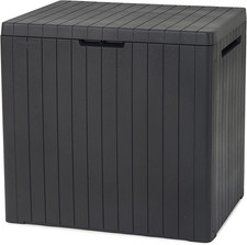 113L Outdoor 96% Recycled Small Balcony Garden Furniture Storage Box Grey