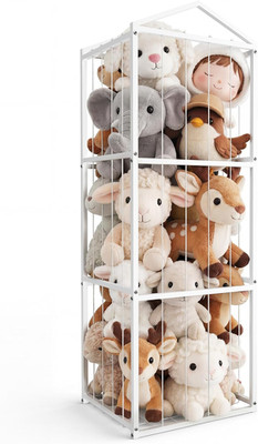 Stuffed Animal Storage Zoo, Large Carbon Steel Plushies Organizer, Heavy Duty Me