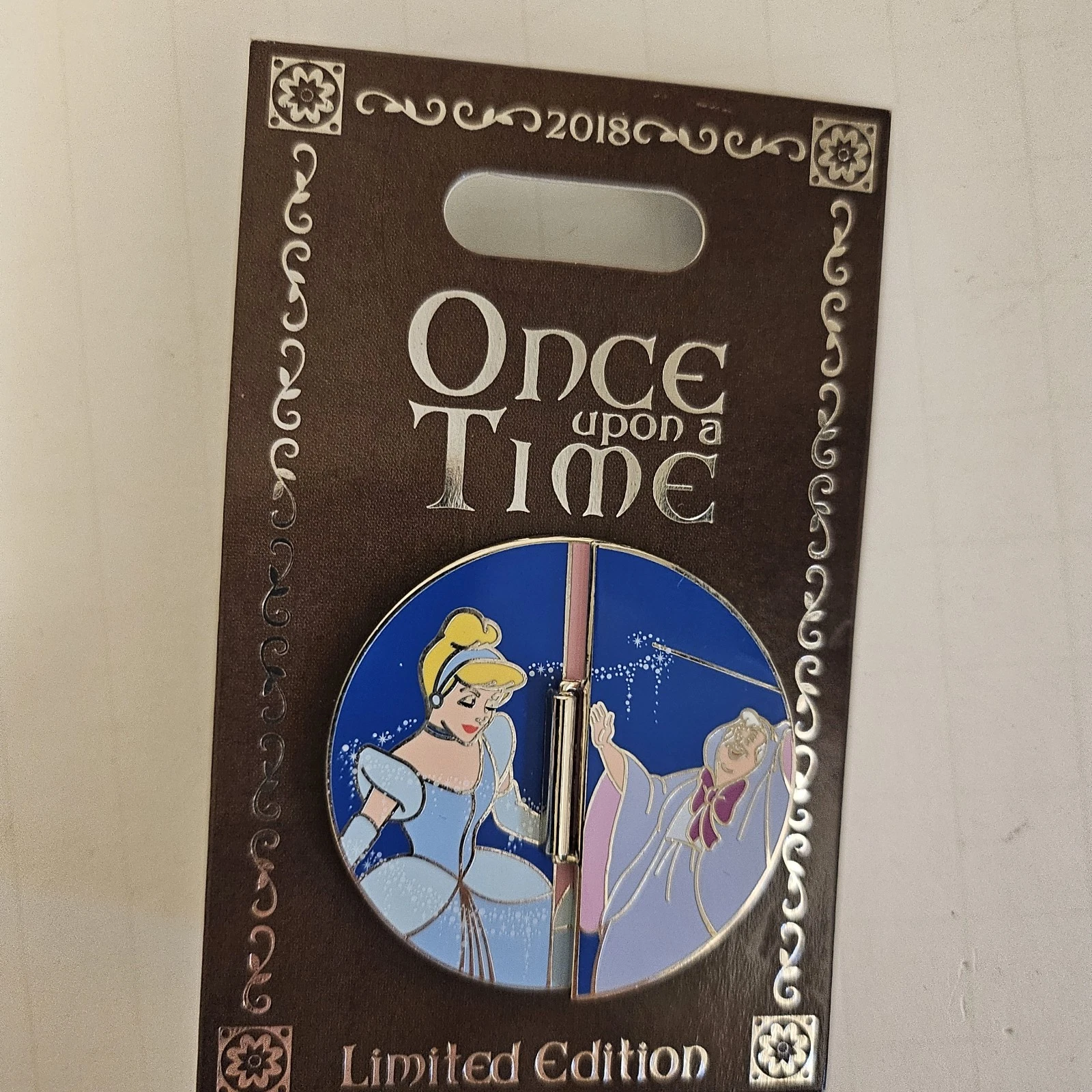 2018 Once Upon A Time Cinderella Prince/ Fairy Godmother Flipper LE Disney Pin