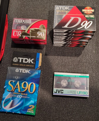 Vintage Mixed Blank Audio Cassette Tape Lot /ALL SEALED/New, Maxell , TDK, JVC