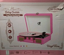 DANFI AUDIO Vinyl Record Player 3-Speed Portable Suitcase Record Player with...