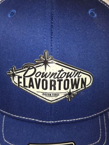Richardson NEW Downtown Flavortown Blue & White Adj. Snap Back 112 Trucker Cap - Picture 6 of 12