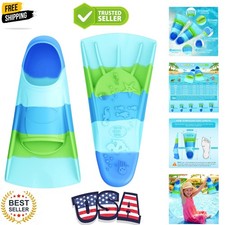 Swim Fins, Kids Swim Training Fins for Lap Swimming, Travel Size Flippers wit...