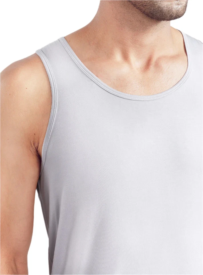 Paquete de 5 camisetas sin mangas David Archy de bambú que absorben la humedad para hombre Foto 4 de 4