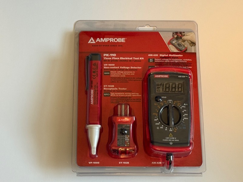 Amprobe PK-110 Residential Electrical Test Kit with Voltage Probe Verify Wiring