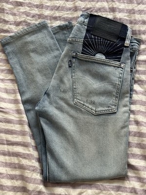 Levis Made & Crafted 512 Slim Taper Jeans 30x27 Light Wash Distressed Sashiko