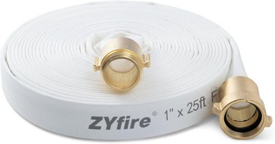 ZYfire Fire Hose - 1'' ID x 25 FT 1'' × 25 FT, NST/NH Thread 