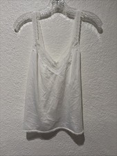 Vanity Fair White Lace Trim Camisole Tank Top Style 17-120 Size 42/48 Womens