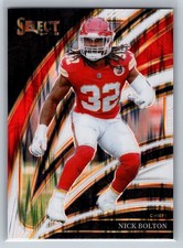 2025 Panini Select #207 Nick Bolton White Prizm Shock #/799