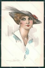 Di Maiuta Glamour Fashion Lady Hat Art Deco Postcard Postcard KS4321