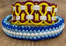 Heavy duty handmade dog collar: Custom colour, weave & size, paracord 550