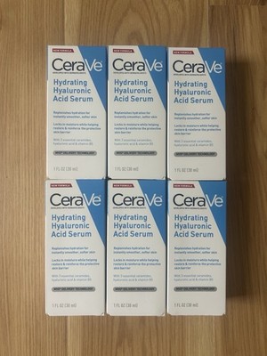 6 PACK Cerave Hydrating Hyaluronic Acid Face Serum - 1oz. (30ml)