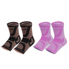 LISEPWU 2 Pairs Copper Ankle Brace, Infused Support Compression...