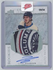 2021-22 Upper Deck The Cup Exquisite Rookies Patch Cole Sillinger Auto 09/34