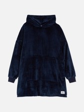 Primark Navy Blue Men SNUDDIE Hooded Blanket Oversize Fleece Hoodie Snoodie L-XL