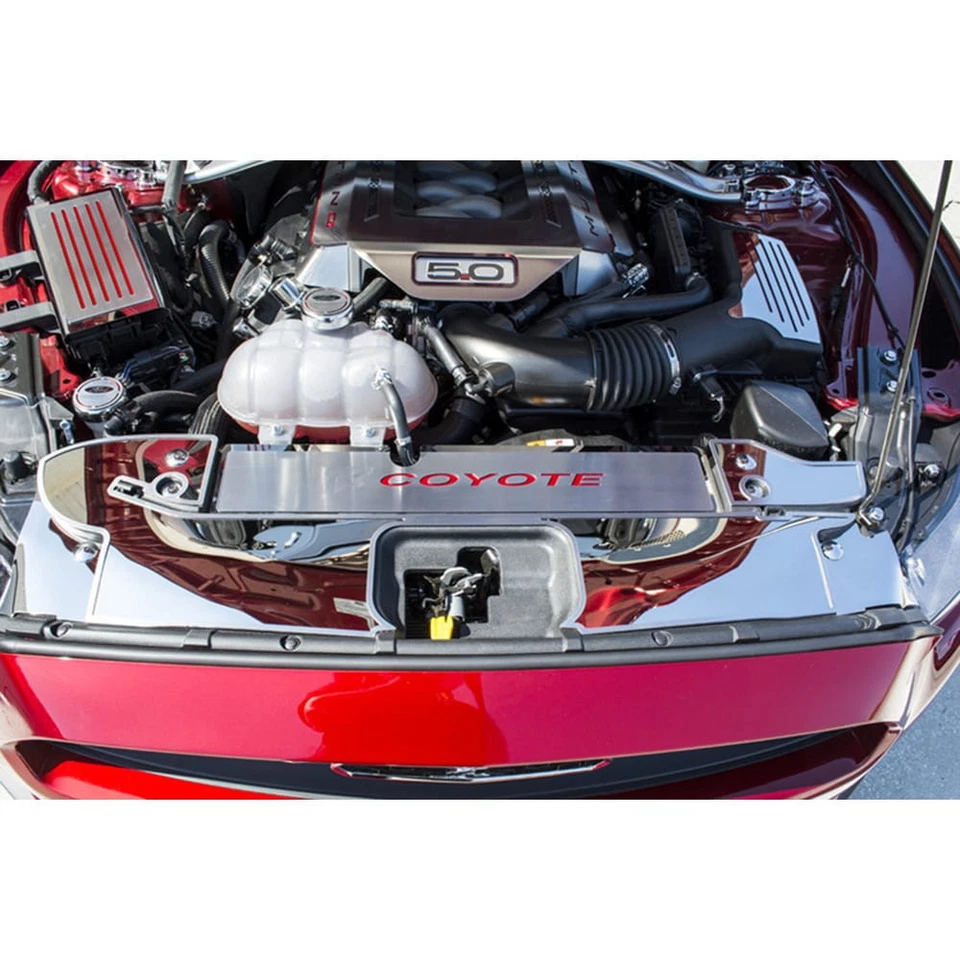 Placa de cubierta del radiador con incrustación negra 'Coyote' y Coyote para Ford Mustang GT 2016 Foto 3 de 4