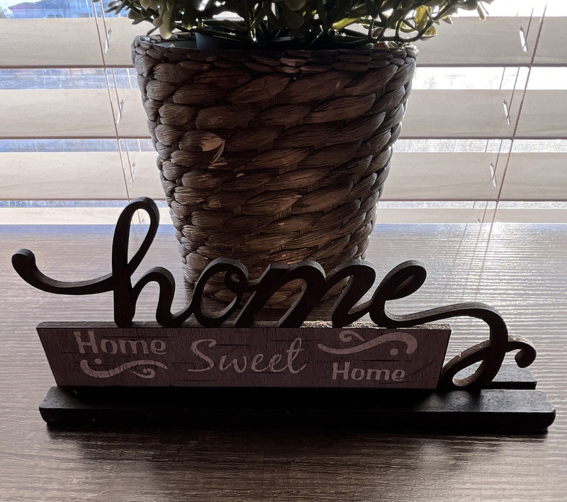 Home Sweet Home Freestanding Wood Tabletop Sign Rustic Rectangle 8 in Brown