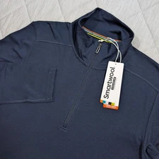 SmartWool Mens Base Layer 1/4 Zip Merino Wool Pullover Long Sleeve Size Small