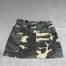 Y2K American Eagle Camo Cargo Micro Mini Skirt Womens 4 Ripstop Grunge Vintage