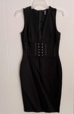 Windsor Women's Black Sleeveless Dress Plunge V-neck Size Medium