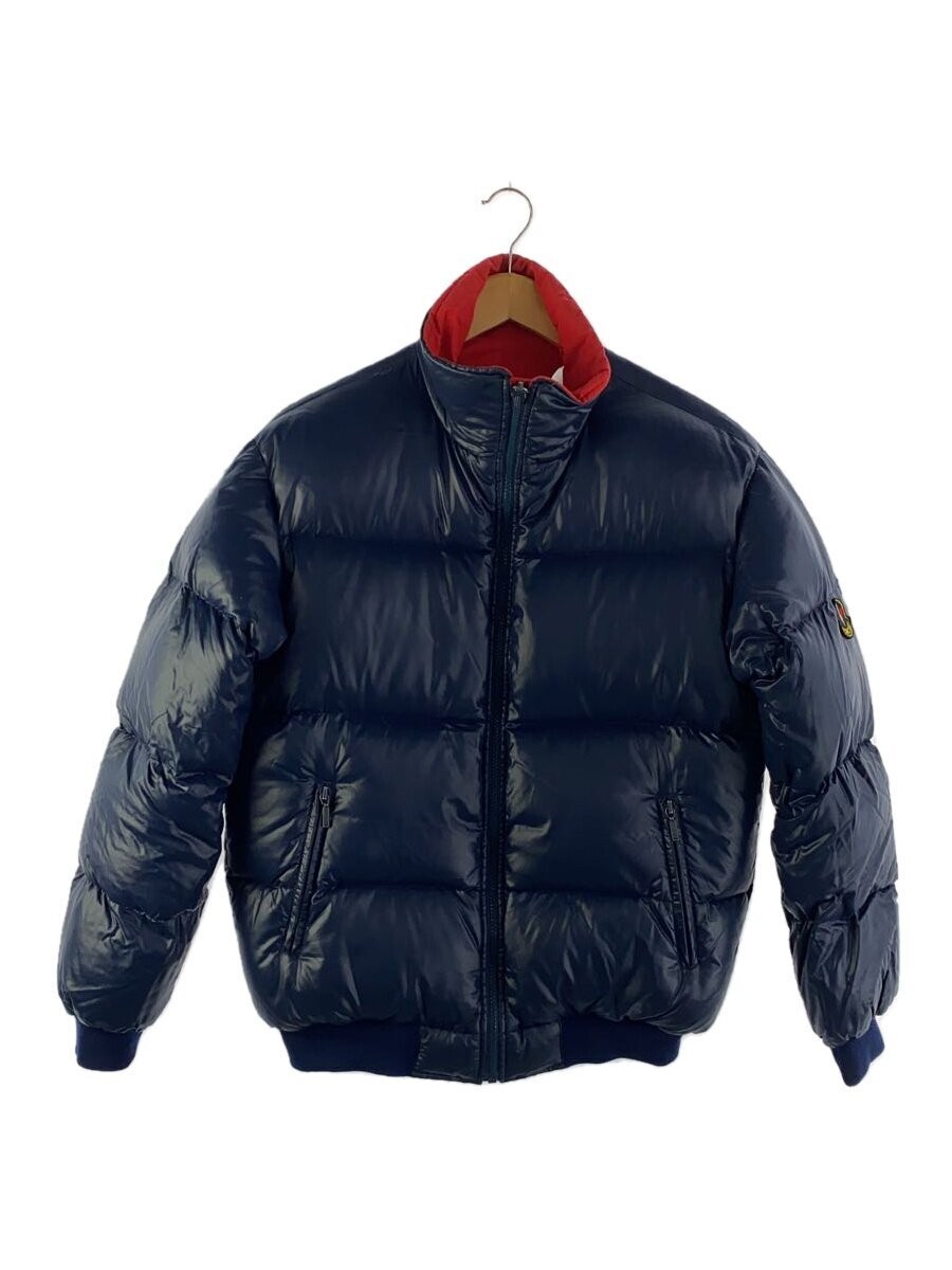 Moncler Navy Nylon Vintage 80s 90s Down Jacket Plain Design EG CAA