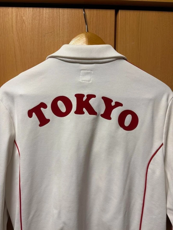 ADIDAS 1990's Tokyo Olympic Model Track Jacket White/Red Size M Used from Japan - Image 4 of 4