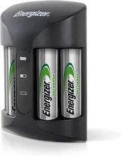Recharge Pro Rechargeable AAA and AA Battery Charger with 4 Nimh Rechargeable AA