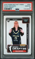 2025 PANINI INSTANT WNBA DRAFT NIGHT #DN1 PAIGE BUECKERS PSA 10
