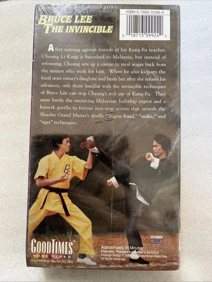 Bruce Lee The Invincible (VHS, Good Times) NEW SEALED - Image 2 of 3