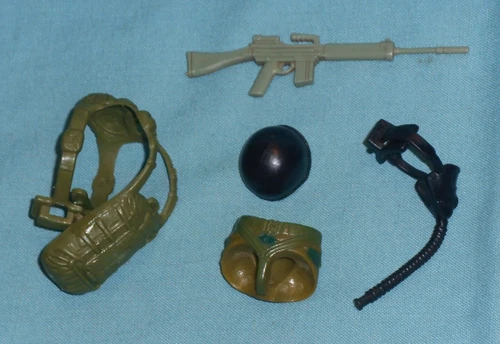 G.I. GI JOE gijoe RIP CORD WAIST body part + WEAPONS lot helmet gun FREE SHIP