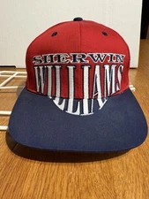 Sherwin-Williams Embroidered Snapback Hat Red Blue Two Tone Sherwood Promotions