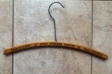 Antique Wood Fur Coat Hanger Cold Storage