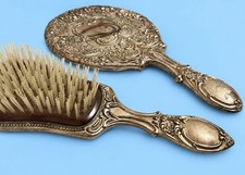 Vintage Silver Plated Mirror and Brush Vanity Set
