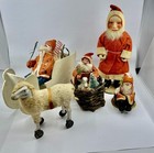 Rare Antique 2 Santa & Snowman Christmas Light Bulb Ornament 1920 Holiday — photo 5