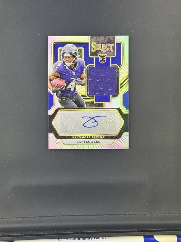 Panini 2023 Select Zay Flowers Ravens RSM RC Auto Patch Silver Prizm /199